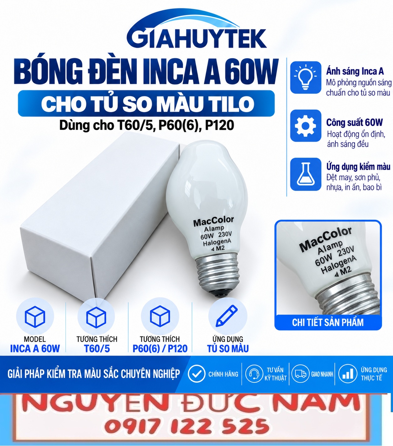 Bóng đèn Inca A 60W 230V cho cấu hình tủ so màu Tilo tương thích
